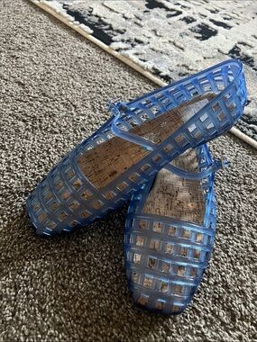 Jellypop Blue Lattice Mary Jane Flats